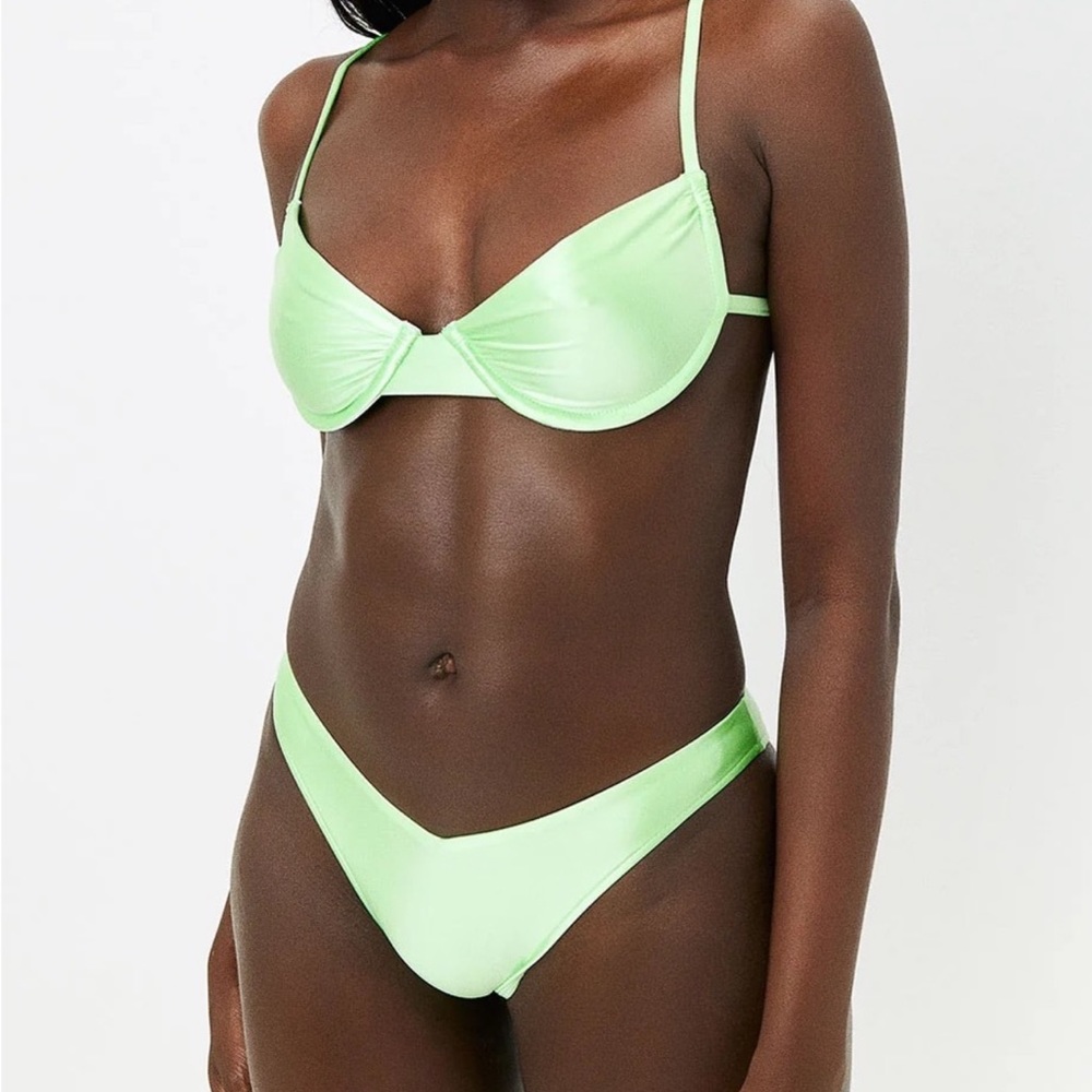 Green Frankies Bikini. Top is a Large and bottoms are a Medium